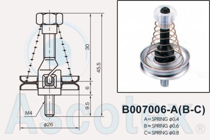 Drawing and photo of B007006-A disc tensioner. Made by Yuasa