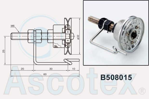 Photograph and 2D line drawing of Yuasa hysteresis tensor reference B508015